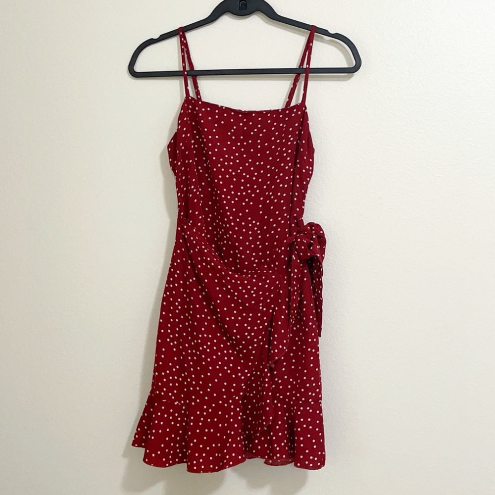 Princess Polly polka dot printed wrap dress